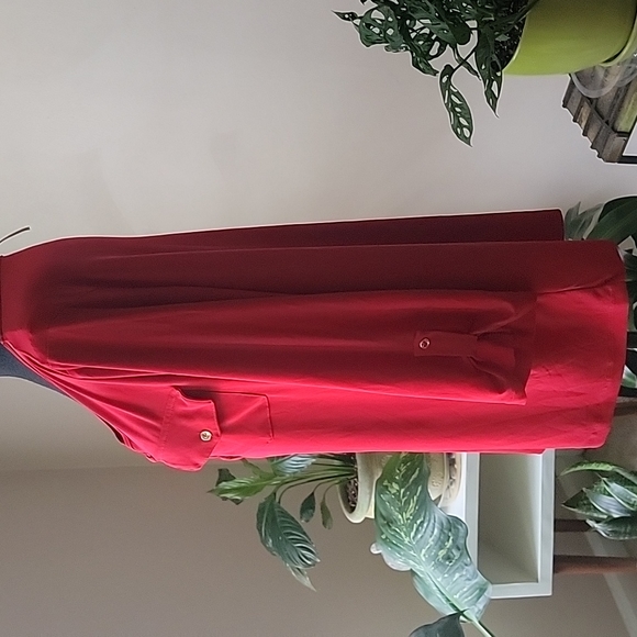 Red Long Sleeve Blouse - Picture 3 of 5